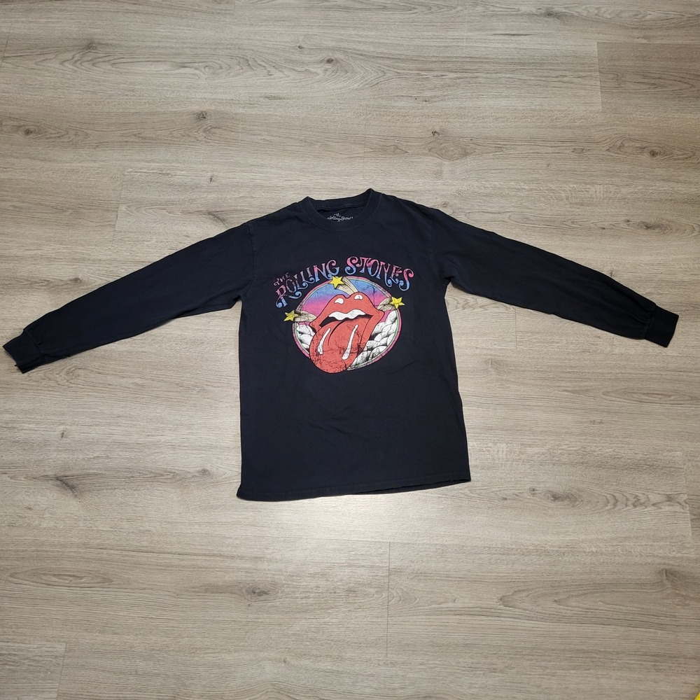 The Rolling Stones Long Sleeve Graphic T-Shirt Black XS Tongue Logo Rock Band